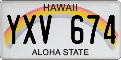 HI license plate YXV674