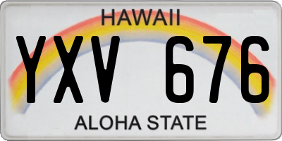 HI license plate YXV676