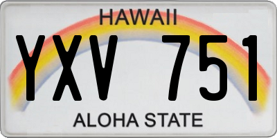 HI license plate YXV751