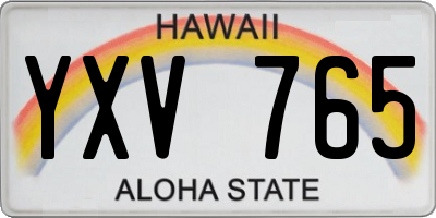 HI license plate YXV765