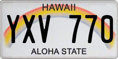 HI license plate YXV770