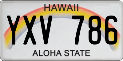 HI license plate YXV786