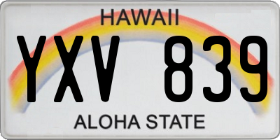 HI license plate YXV839