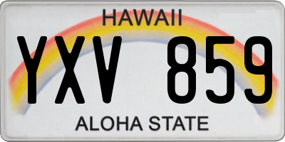 HI license plate YXV859