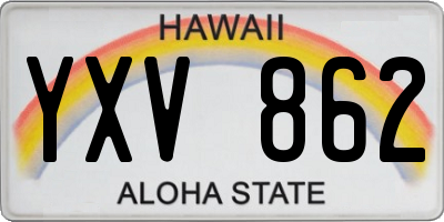 HI license plate YXV862