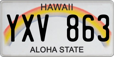 HI license plate YXV863