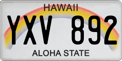 HI license plate YXV892
