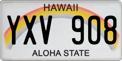 HI license plate YXV908