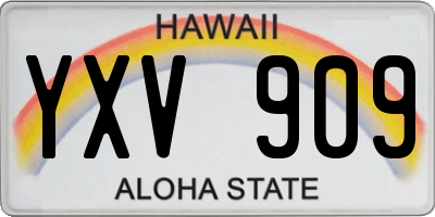 HI license plate YXV909