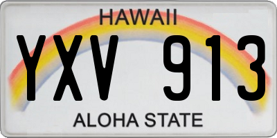 HI license plate YXV913