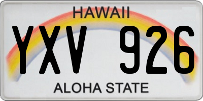HI license plate YXV926