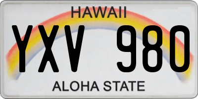 HI license plate YXV980