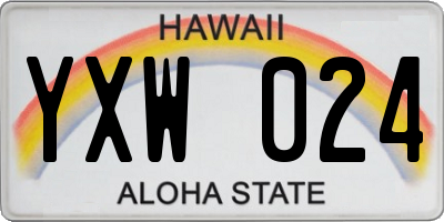 HI license plate YXW024