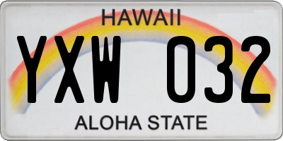 HI license plate YXW032
