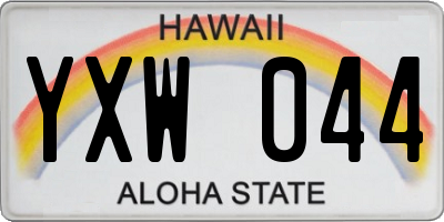 HI license plate YXW044