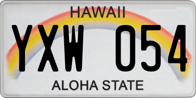 HI license plate YXW054