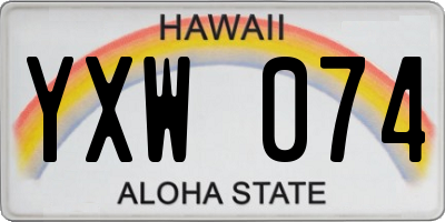 HI license plate YXW074