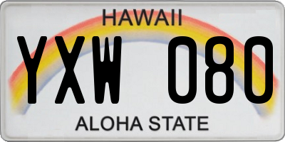HI license plate YXW080