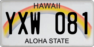 HI license plate YXW081