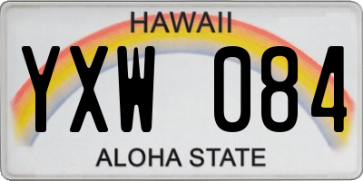 HI license plate YXW084