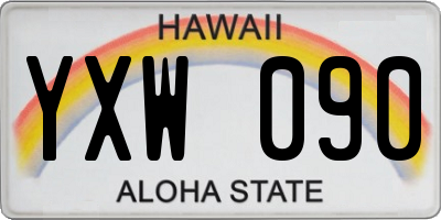 HI license plate YXW090