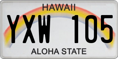 HI license plate YXW105