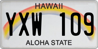 HI license plate YXW109