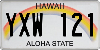 HI license plate YXW121