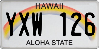 HI license plate YXW126