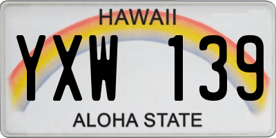 HI license plate YXW139