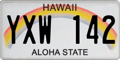 HI license plate YXW142