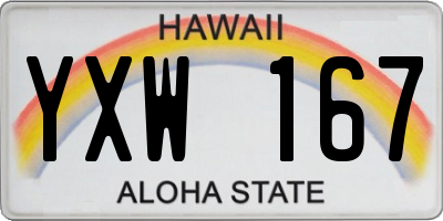 HI license plate YXW167