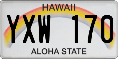 HI license plate YXW170