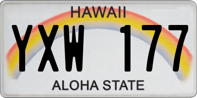 HI license plate YXW177