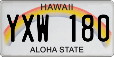 HI license plate YXW180