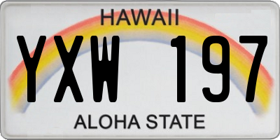 HI license plate YXW197