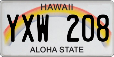 HI license plate YXW208