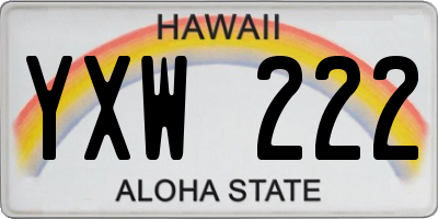 HI license plate YXW222