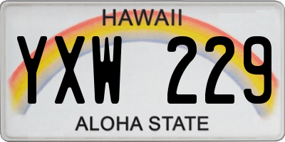 HI license plate YXW229
