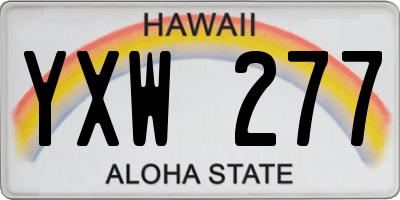 HI license plate YXW277