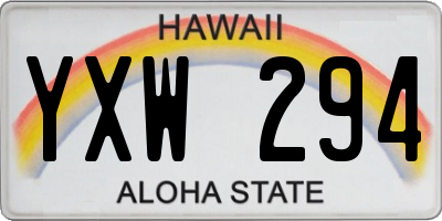 HI license plate YXW294