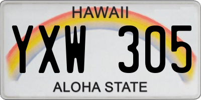 HI license plate YXW305