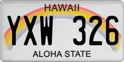 HI license plate YXW326