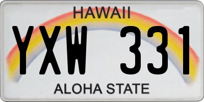 HI license plate YXW331