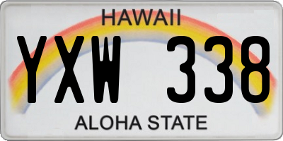 HI license plate YXW338