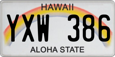 HI license plate YXW386