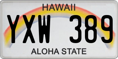HI license plate YXW389