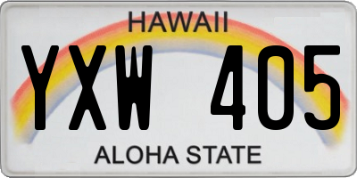 HI license plate YXW405