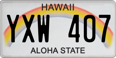 HI license plate YXW407
