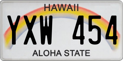 HI license plate YXW454